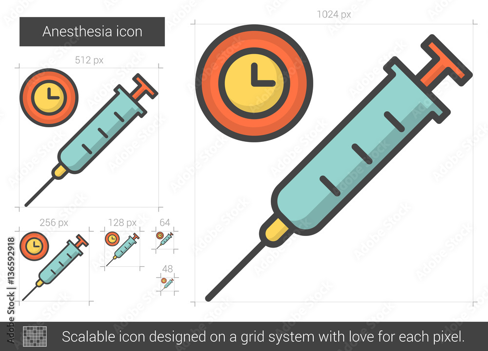 Anesthesia line icon. Anesthesia line icon.