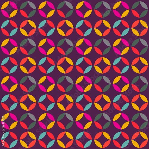 Abstract colorful mosaic. Seamless pattern of geometric shapes in vector.