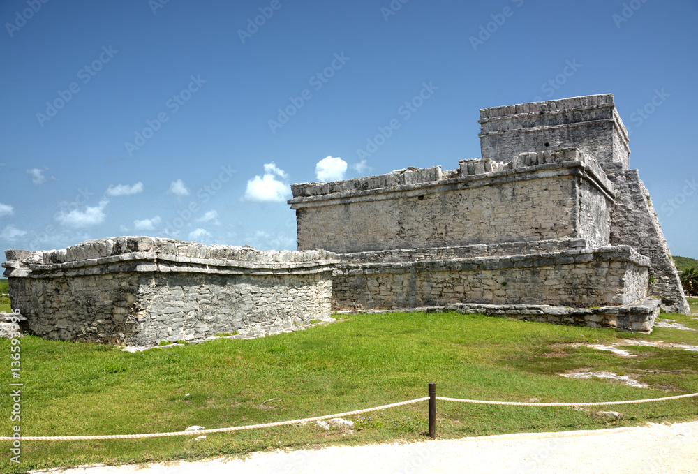 Mayan ruins/ Archeology area in Tulum. Yucatan. Mexico