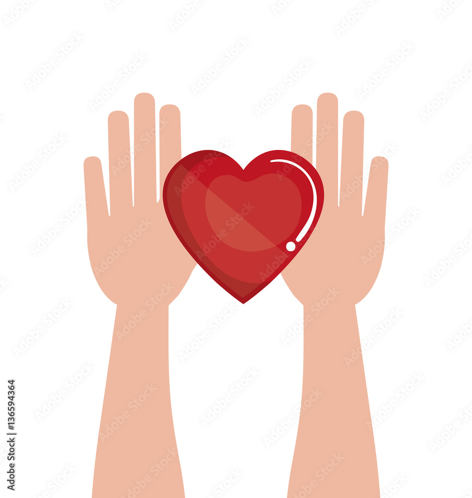 hand human with heart donation blood vector illustration design hand human with heart donation blood vector illustration design