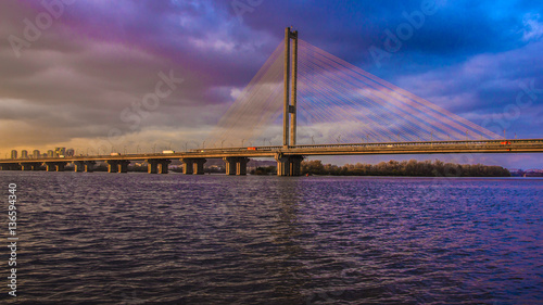 Photography Evening Kyiv on the background of the river