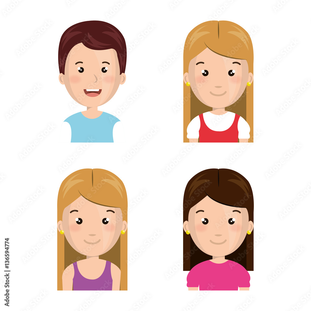 young people group avatars characters vector illustration design young people group avatars characters vector illustration design