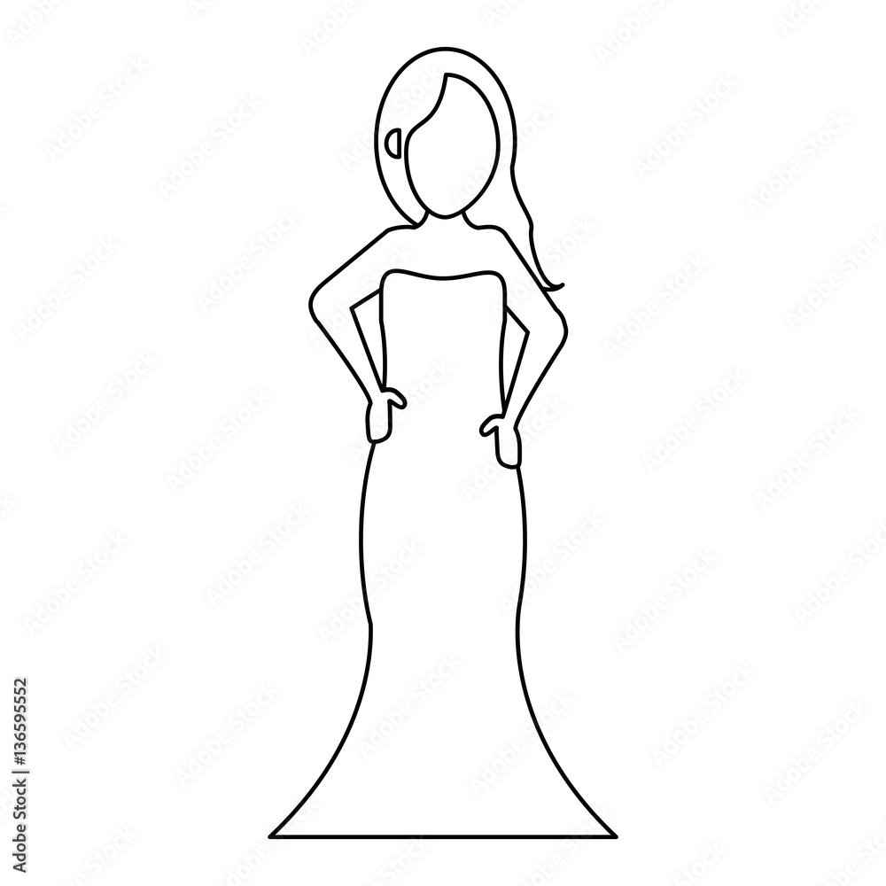women day girl model fashion dress thin line vector illustration eps 10 women day girl model fashion dress thin line vector illustration eps 10
