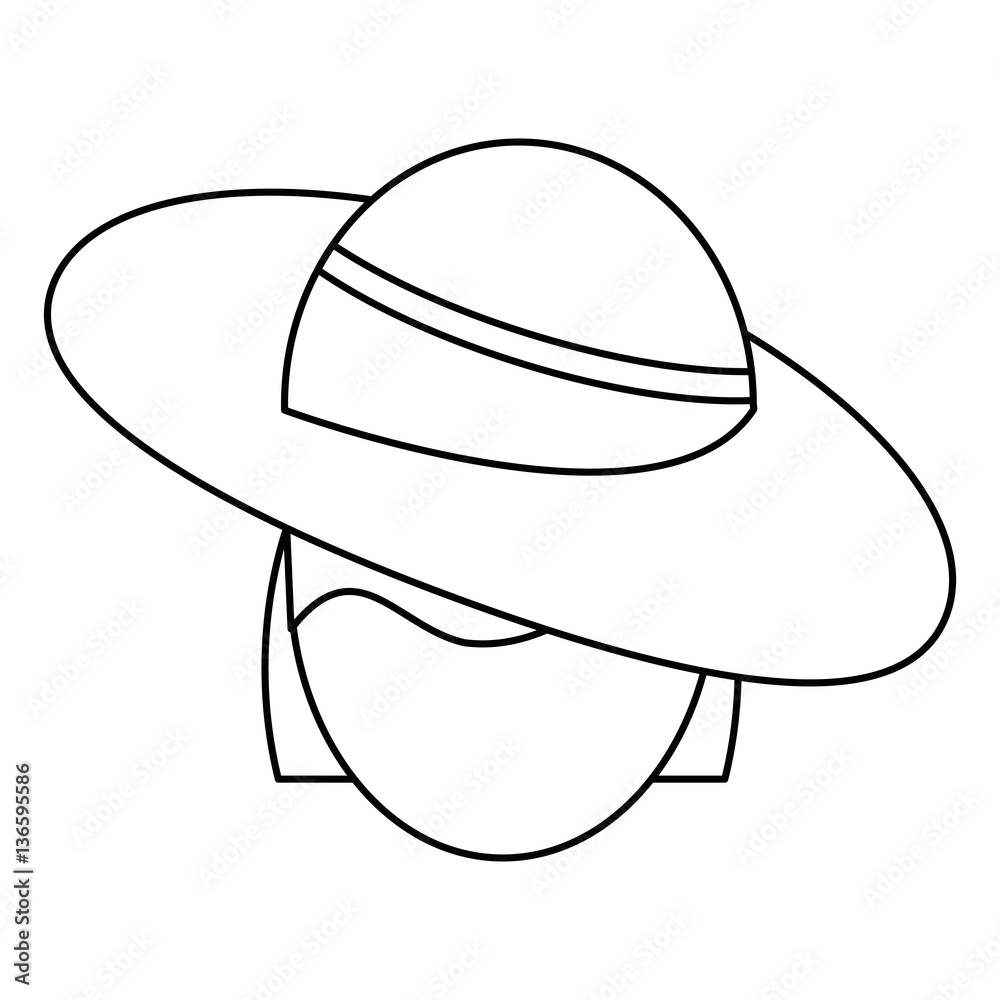 women day face woman hat thin line vector illustration eps 10 women day face woman hat thin line vector illustration eps 10