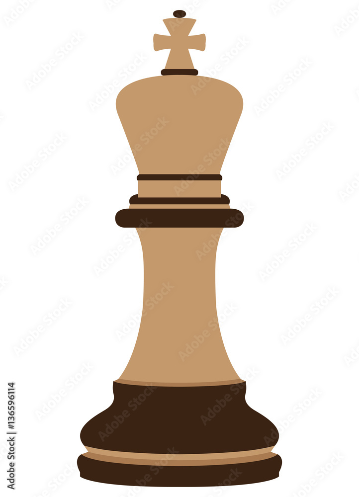 Isolated king piece on a white background, Vector illustration