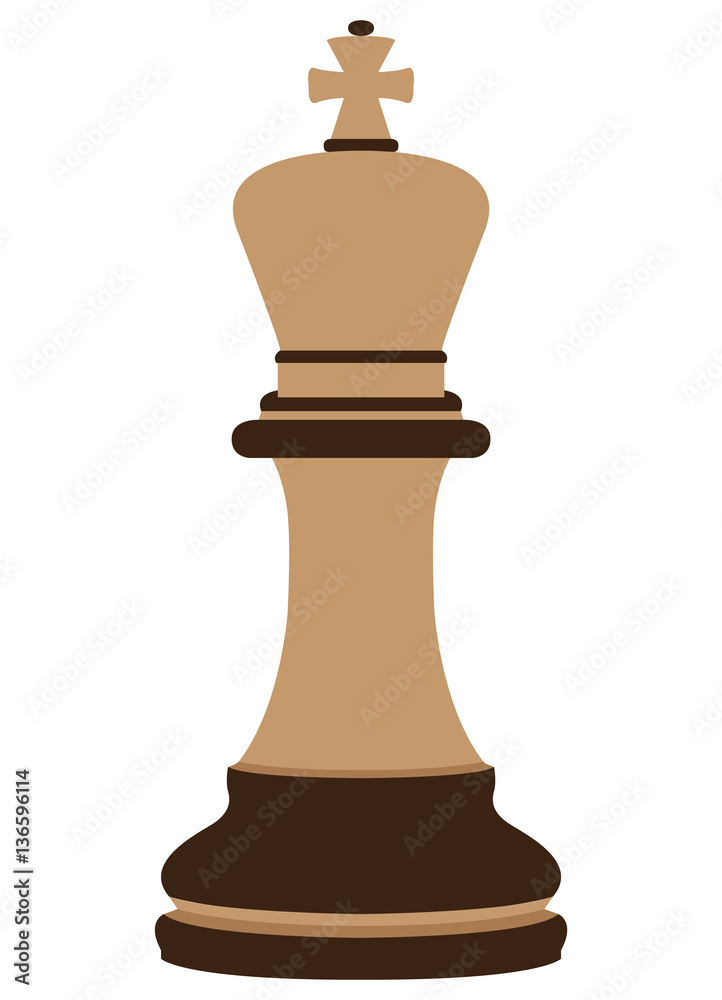 Isolated king piece on a white background, Vector illustration Isolated king piece on a white background, Vector illustration