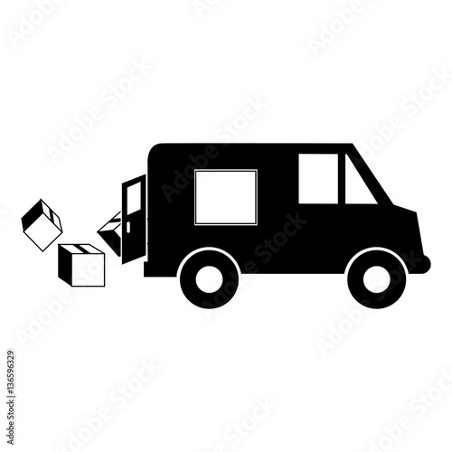 van delivery vehicle isolated icon vector illustration design