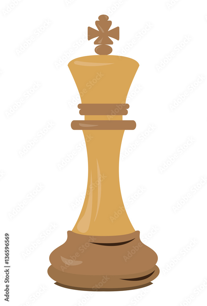 Isolated king piece on a white background, Vector illustration Isolated king piece on a white background, Vector illustration