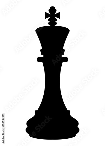 Isolated king piece silhouette on a white background, Vector illustration