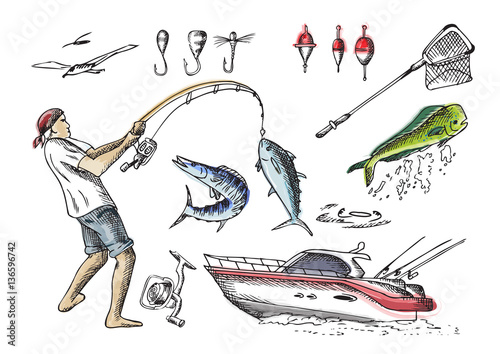 Sea fishing. Set