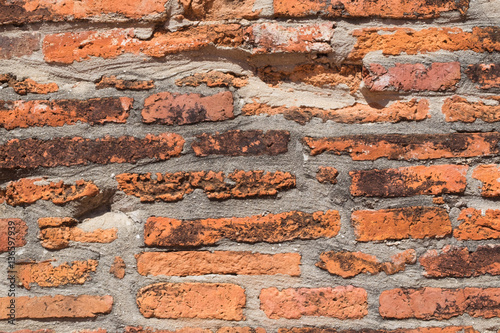 Obraz na płótnie Old rough red brick wall background texture w salonie