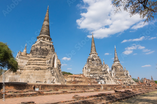 Old pagoda in Wat Phra Si Sanphet  the historical Park of Ayutthaya