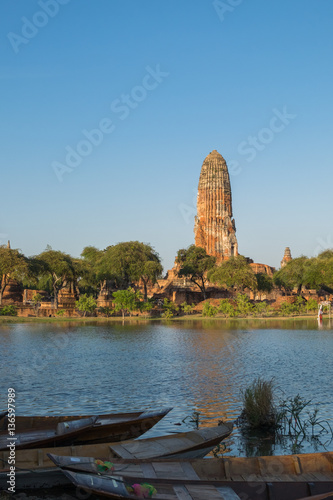 Old main pagoda in Wat Phra ram, the historical Park of Ayutthaya