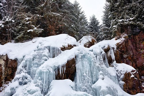 Waterfall in wintertime