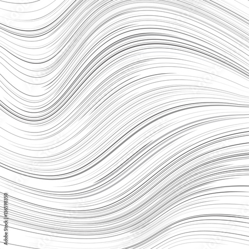 Tableau sur toile Abstract pattern of a plurality of gray distorted lines on a whi