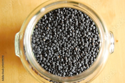 beluga - black lentils in a jar