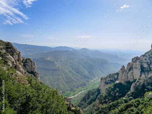 The view from famous Montserrat mountain in Spain
