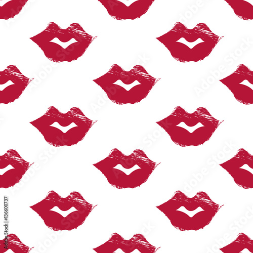 Seamless background of red lips