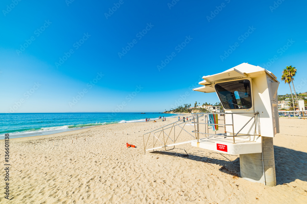 Fototapeta premium Lifeguard tower in Laguna Beach