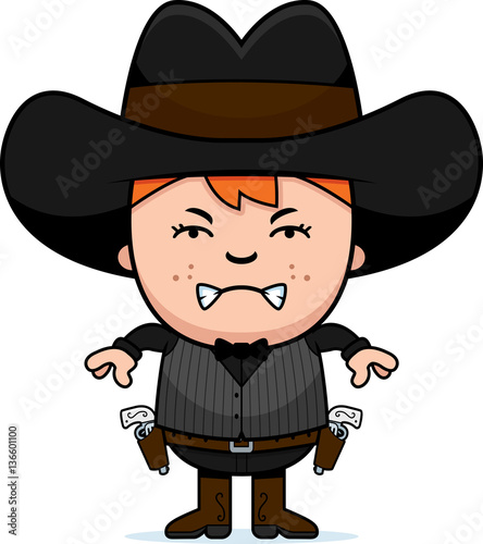 Angry Cartoon Little Gunfighter