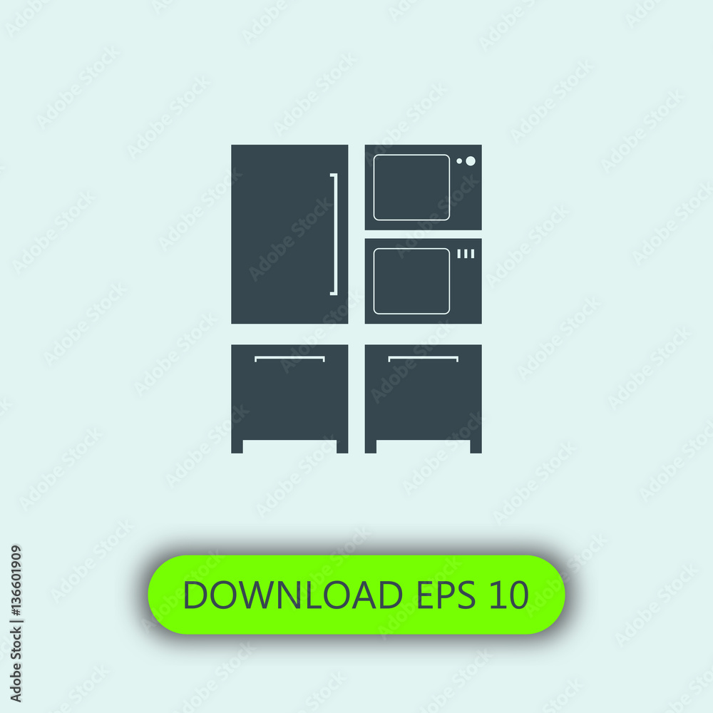 Kitchen electronic furniture icon vector Kitchen electronic furniture icon vector
