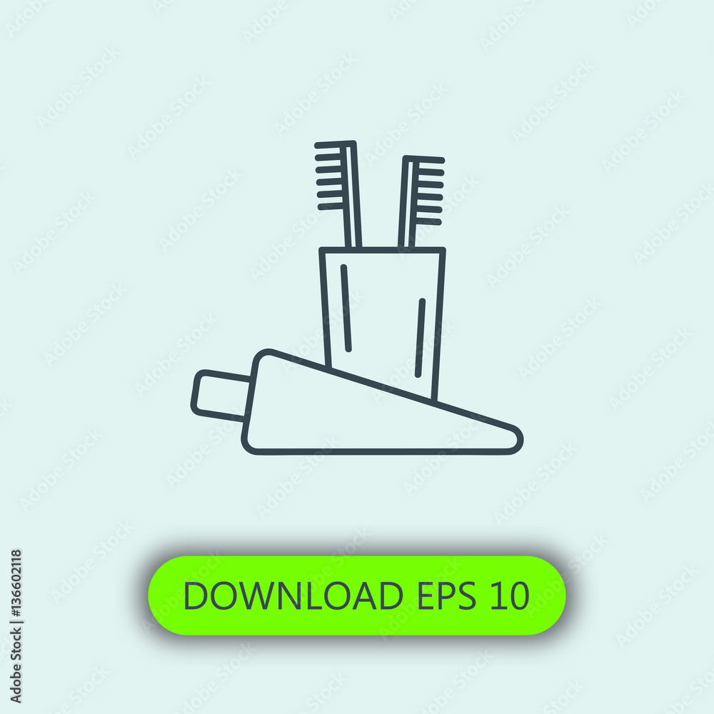Tooth paste and brush icon vector Tooth paste and brush icon vector
