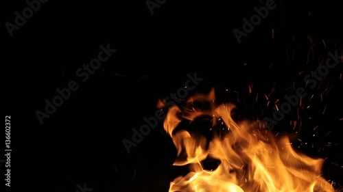 Flame fire movement on a black background