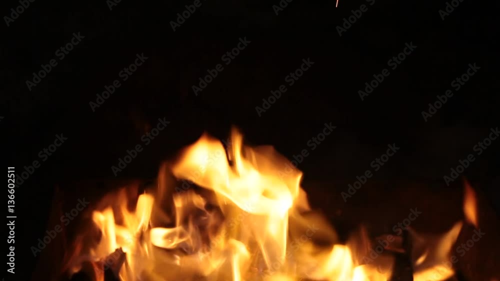 Flame fire movement on a black background Flame fire movement on a black background