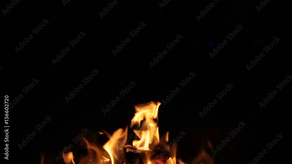 Flame fire movement on a black background Flame fire movement on a black background