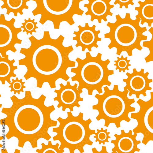pattern with gear wheel icon mechanims vector illustration