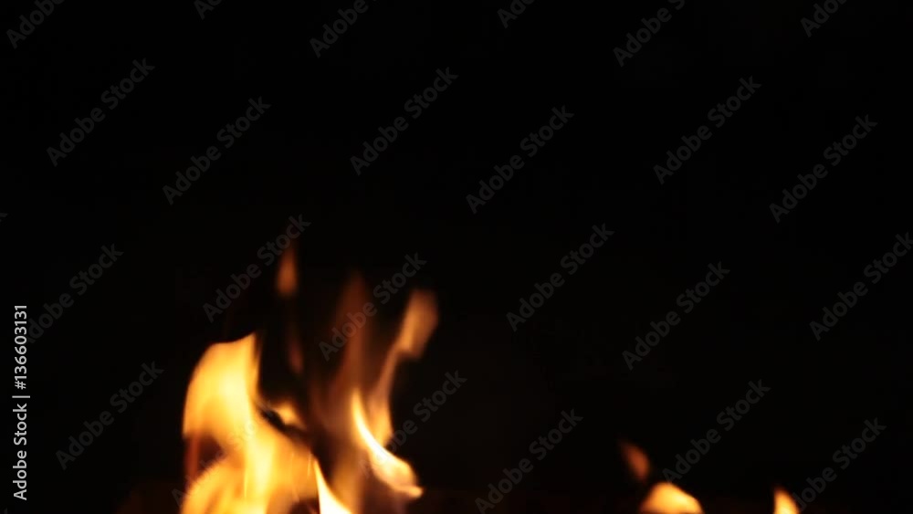 Flame fire movement on a black background Flame fire movement on a black background