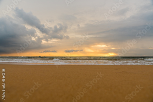 Sandstrand bei Sonnenuntergang