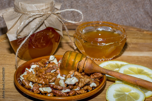 tasty walnuts with honey