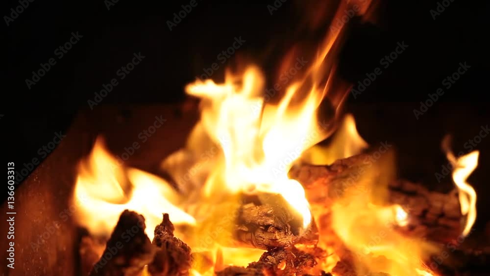 Flame fire movement on a black background Flame fire movement on a black background