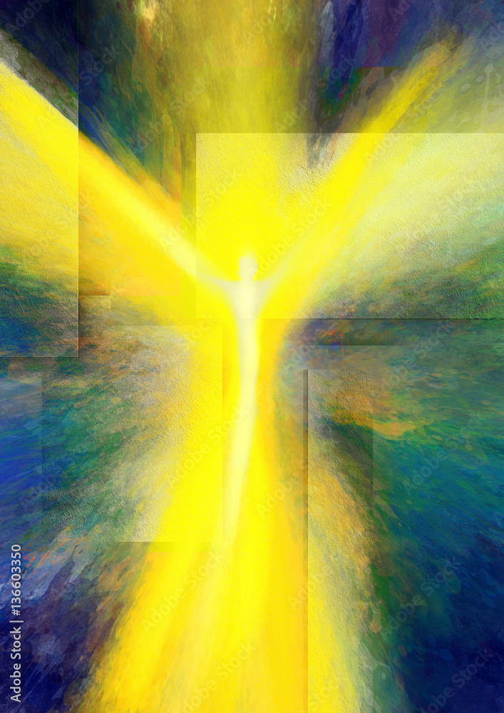 Fototapeta premium Easter resurrection - abstract artistic religious digital illustration