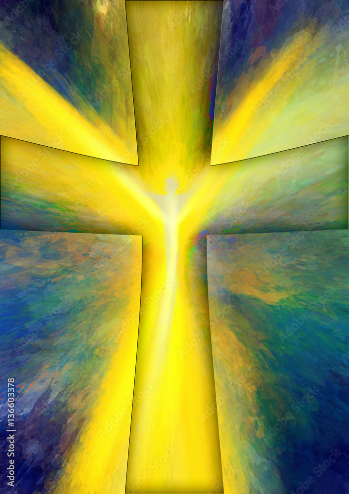 Fototapeta premium Easter resurrection - abstract artistic religious digital illustration