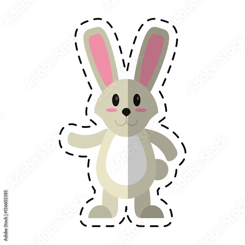 cartoon easter bunny cute standing vector illustration eps 10