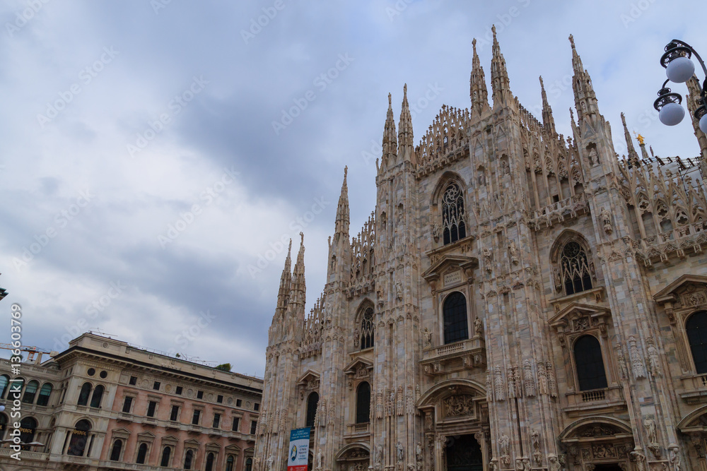Milan Cathedral, Duomo di Milano, view. Famous Italian landmark