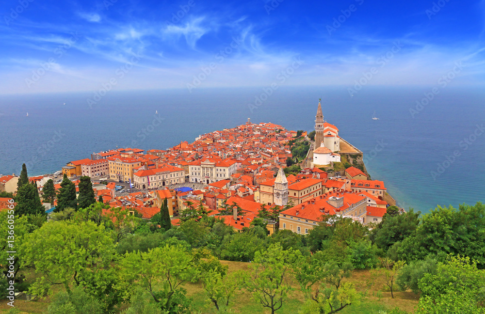 Beautiful city of Piran in Slovenia on the Adriatic Sea