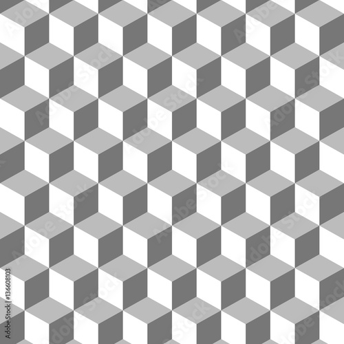 Grey cubes pattern. Vector illustration.