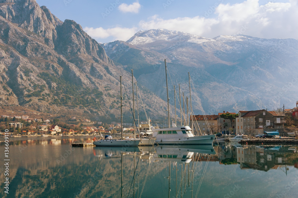 Bay of Kotor near seaside Muo village. Montenegro