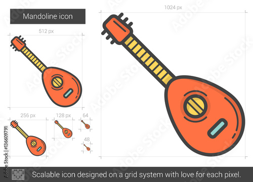 Mandoline line icon.