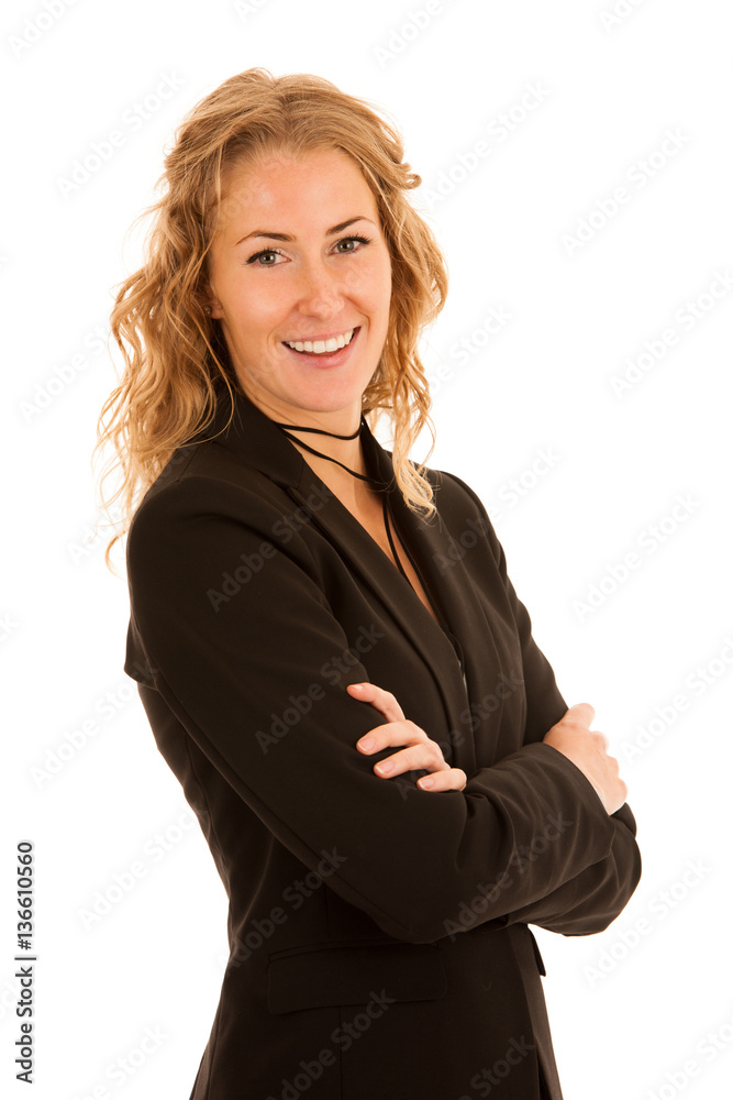 Young business woman isolated over white background Young business woman isolated over white background