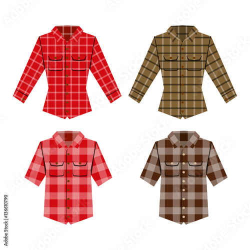 Cheskered shirt isolated vector illustration. photo