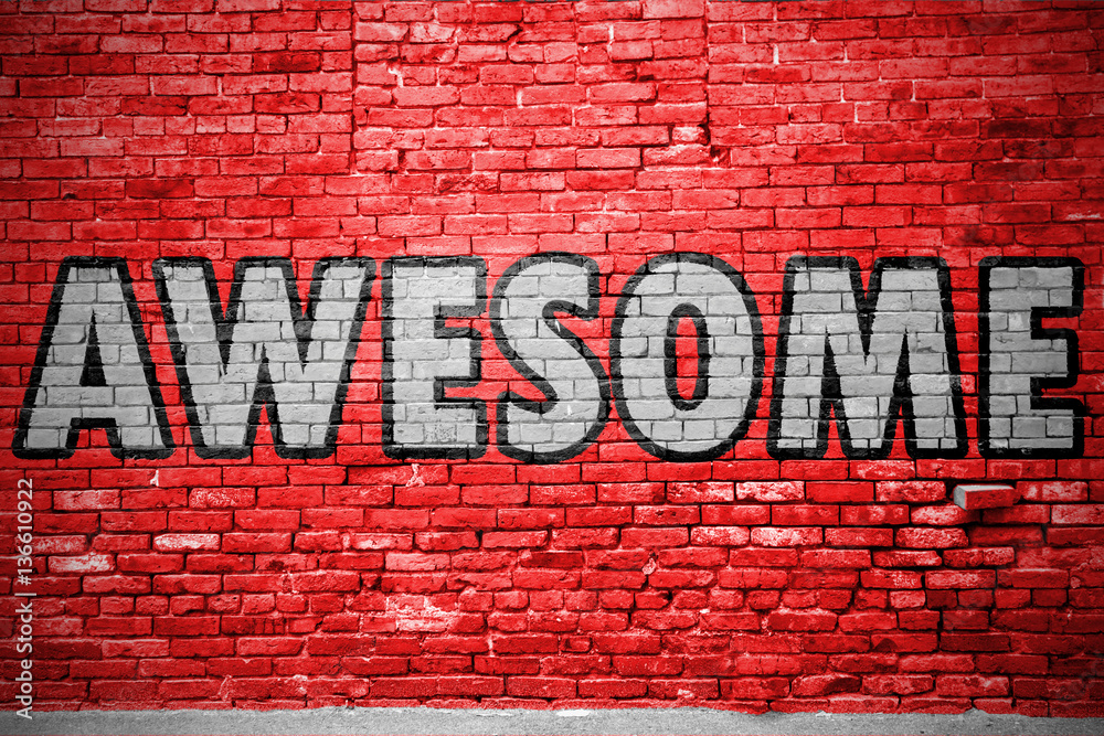 Fototapeta premium Awesome Ziegelsteinmauer Graffiti