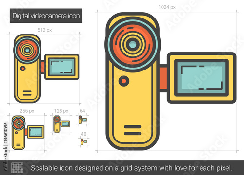 Digital videocamera line icon.