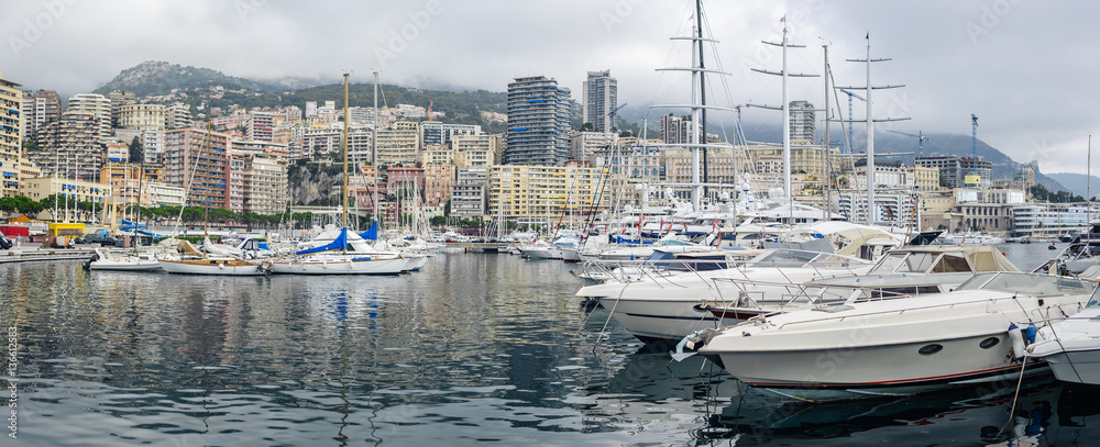 The Principality of Monaco - July, 2016: Monte Carlo harbour cit