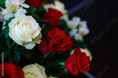Red and White roses as a background