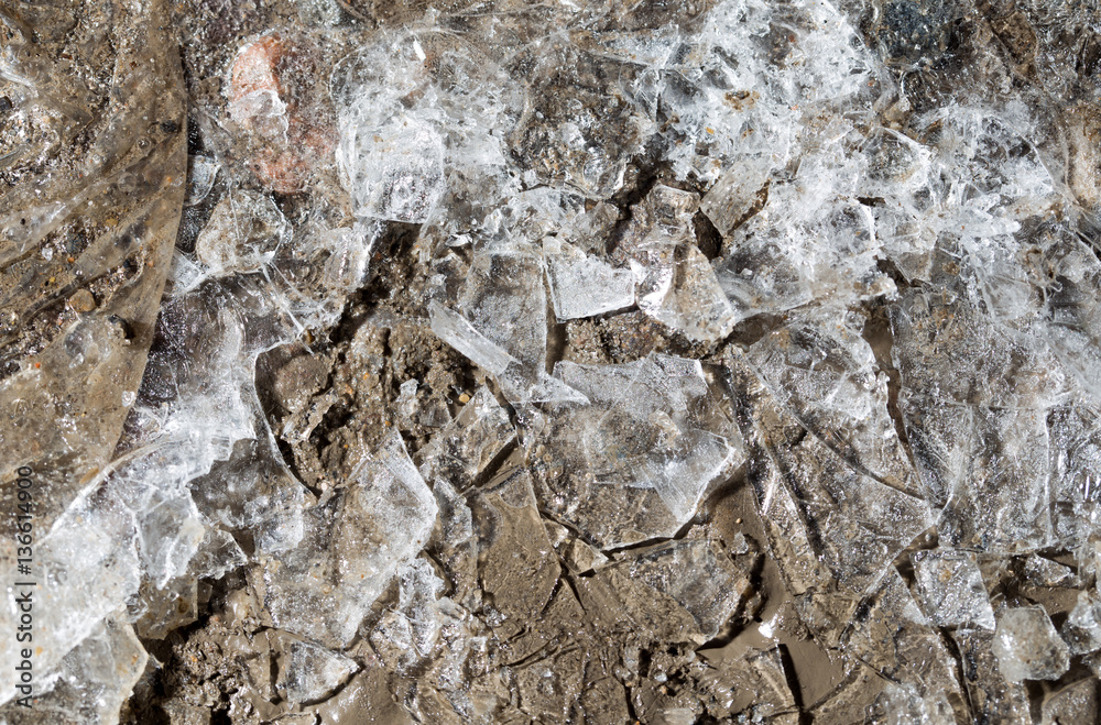 Fototapeta premium ice on the ground as a background