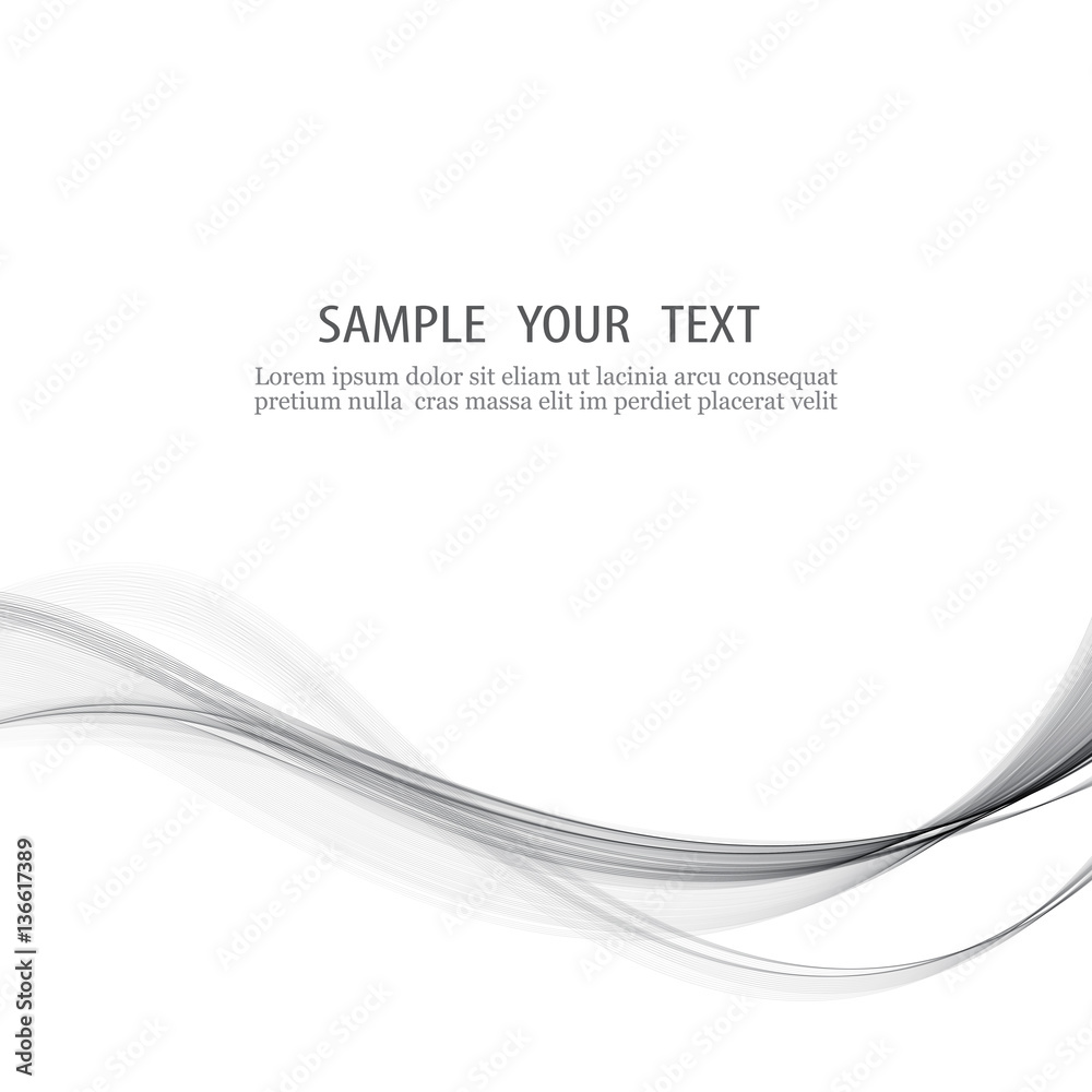 Abstract background. The gray wave of smoke on a white background. Abstract background. The gray wave of smoke on a white background.